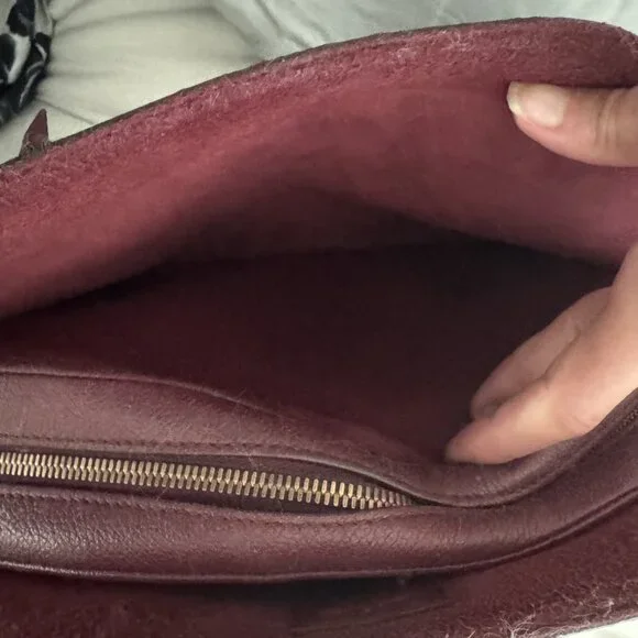 Louis Vuitton ALMA Handbag in Monogram Coated Canvas Brown Contrast Burgundy - Picture 10 of 11